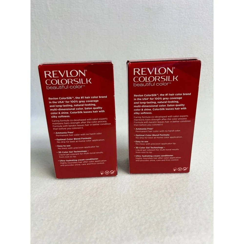 Permanent Gray Coverage Revlon‎ ColorSilk Women 2pk 51 Light Brown Ammonia Free